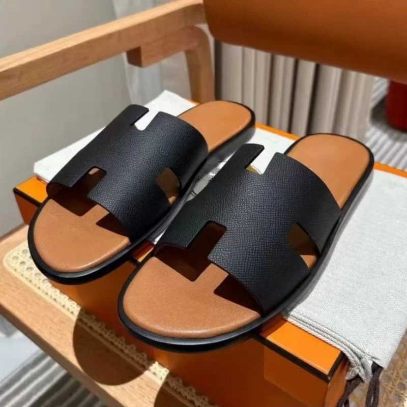Leather One-Strap Slides photo 5