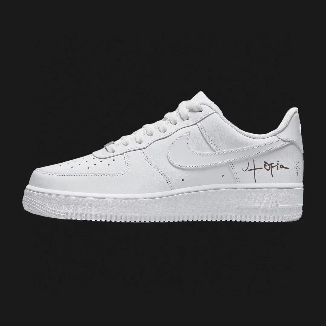Travis Scott x NK Air Force 1 Low Utopia TS co branded Air Force One pure white low top