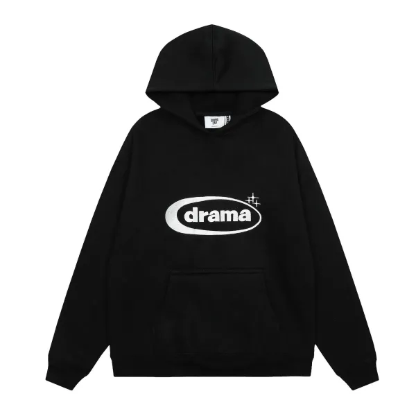 Drama Call Oval Logo Black Hoodie - 1