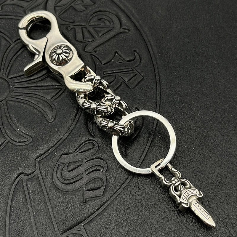 Chrome Hearts Cross Pendant Keychain Silver Accessories Jewelry - 11