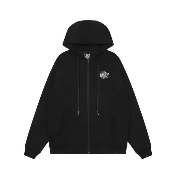 Cavside Heart Embroidery Black Hoodie - 13