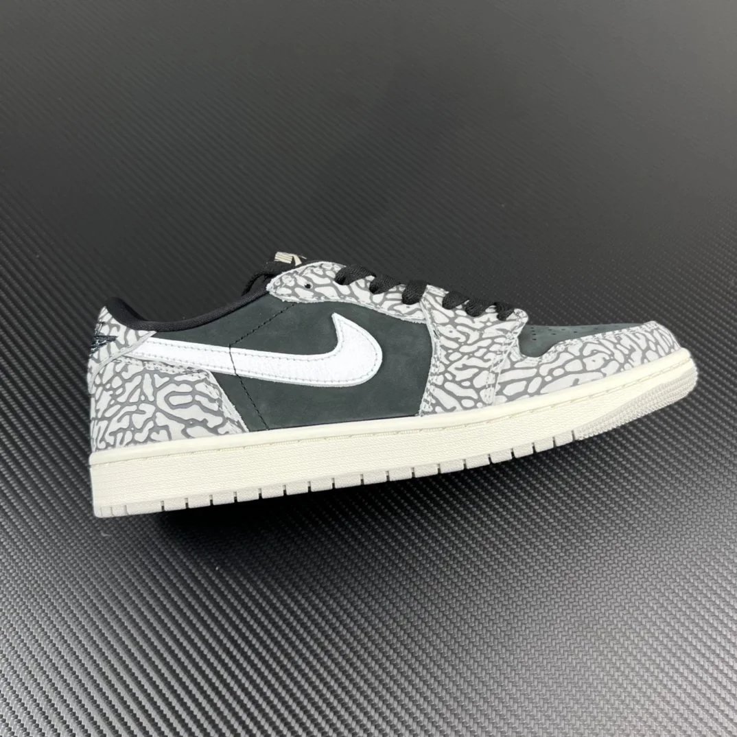 AJ1 OG Low Black Grey Elephant Print CZ0790-001