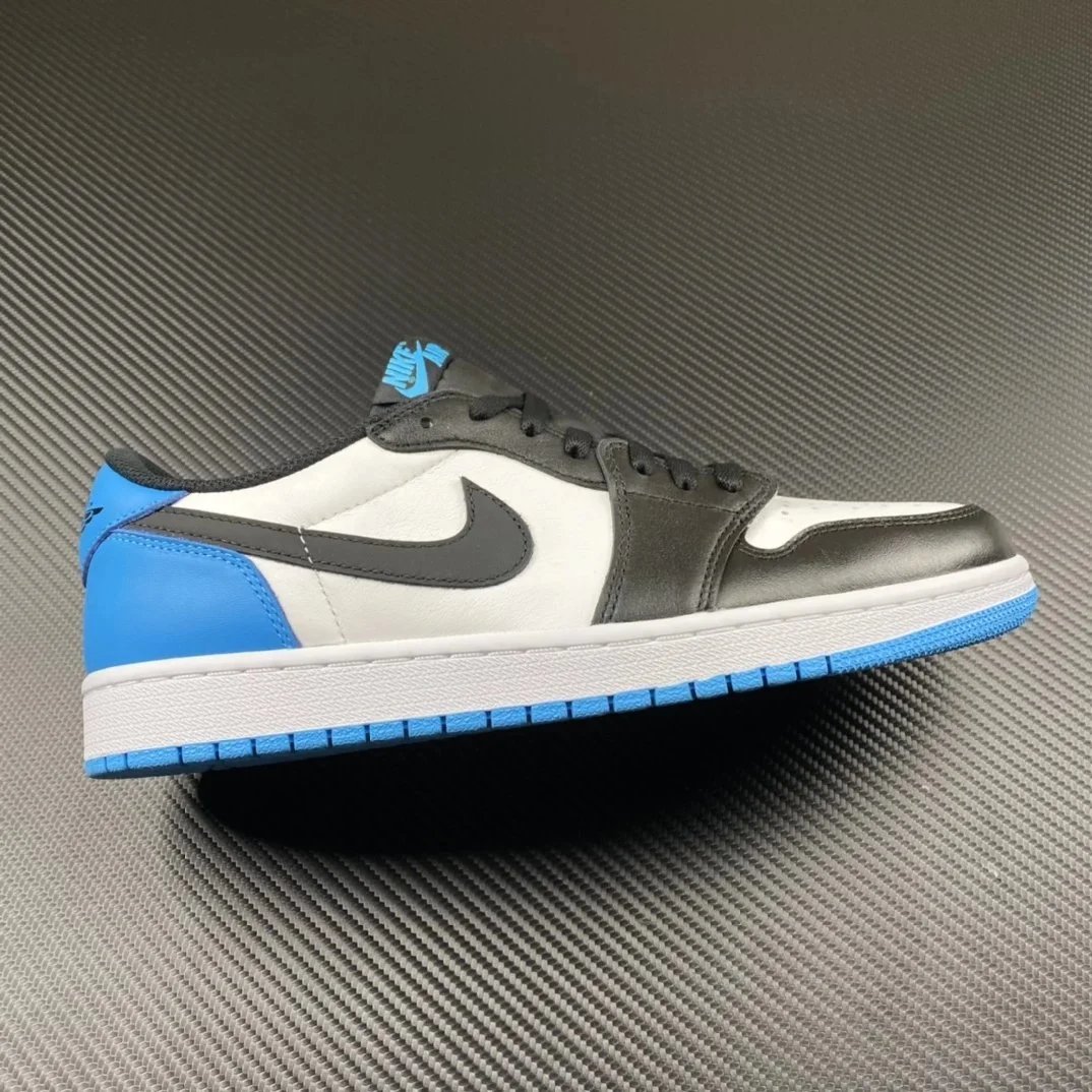 AJ1 low cut black and white blue CZ0790-104