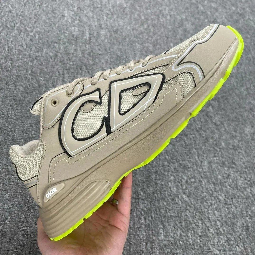 D Brand Beige with Fluorescent Green Sole