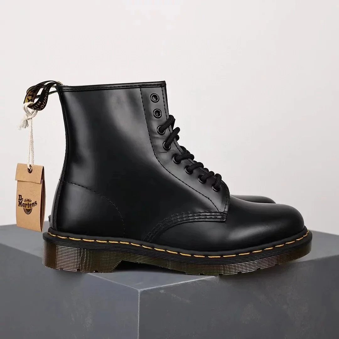 Dr. Martens 1460 Pascal Black Pebbled Leather Boots Martin Boots - 14
