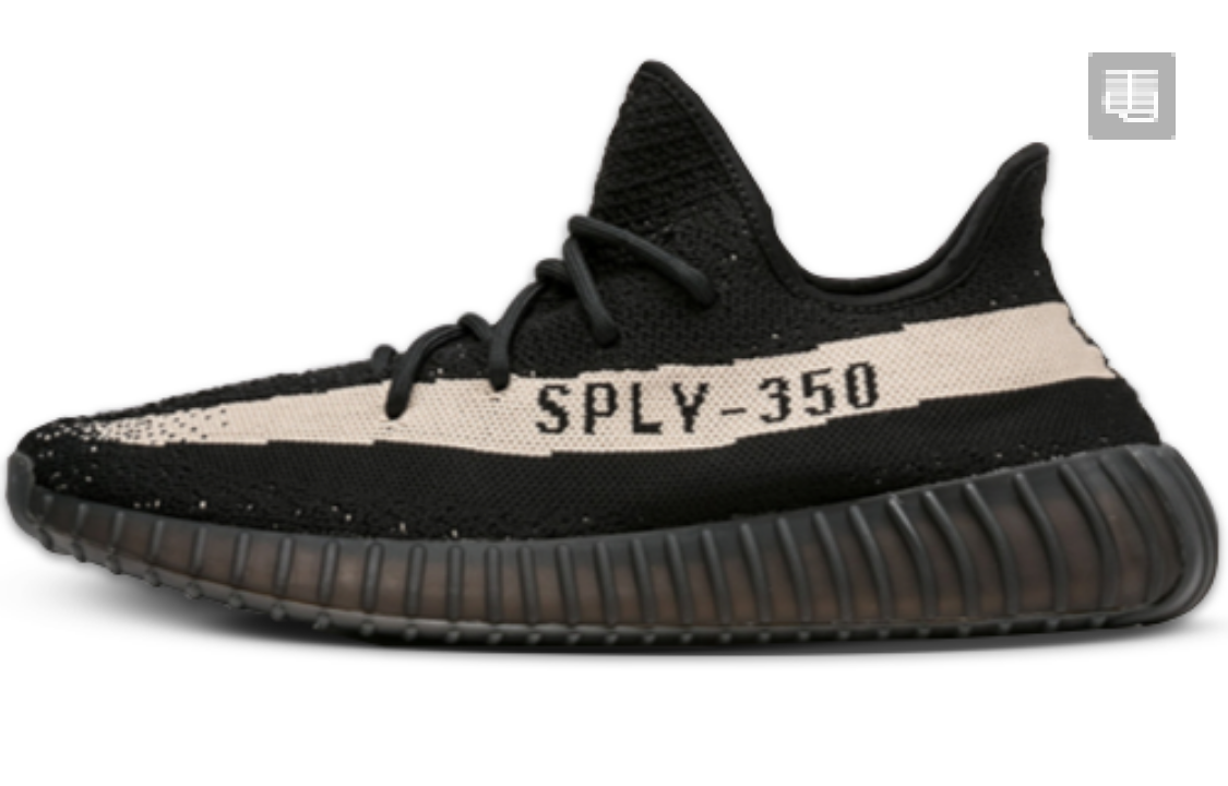 Yeezy 350 Black White BY1604