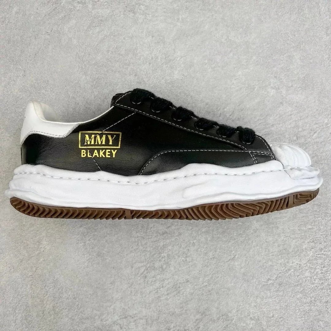 Maison Mihara Yasuhiro MMY Black & White Leather Gold Logo