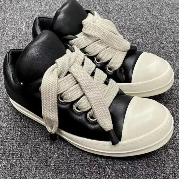 Rick Owens DRKSHDW Low-Top Sneaker Black and Off-White - 1