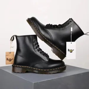 Dr. Martens 1460 Black Smooth Leather 8-Eyelet Boots Martin Boots