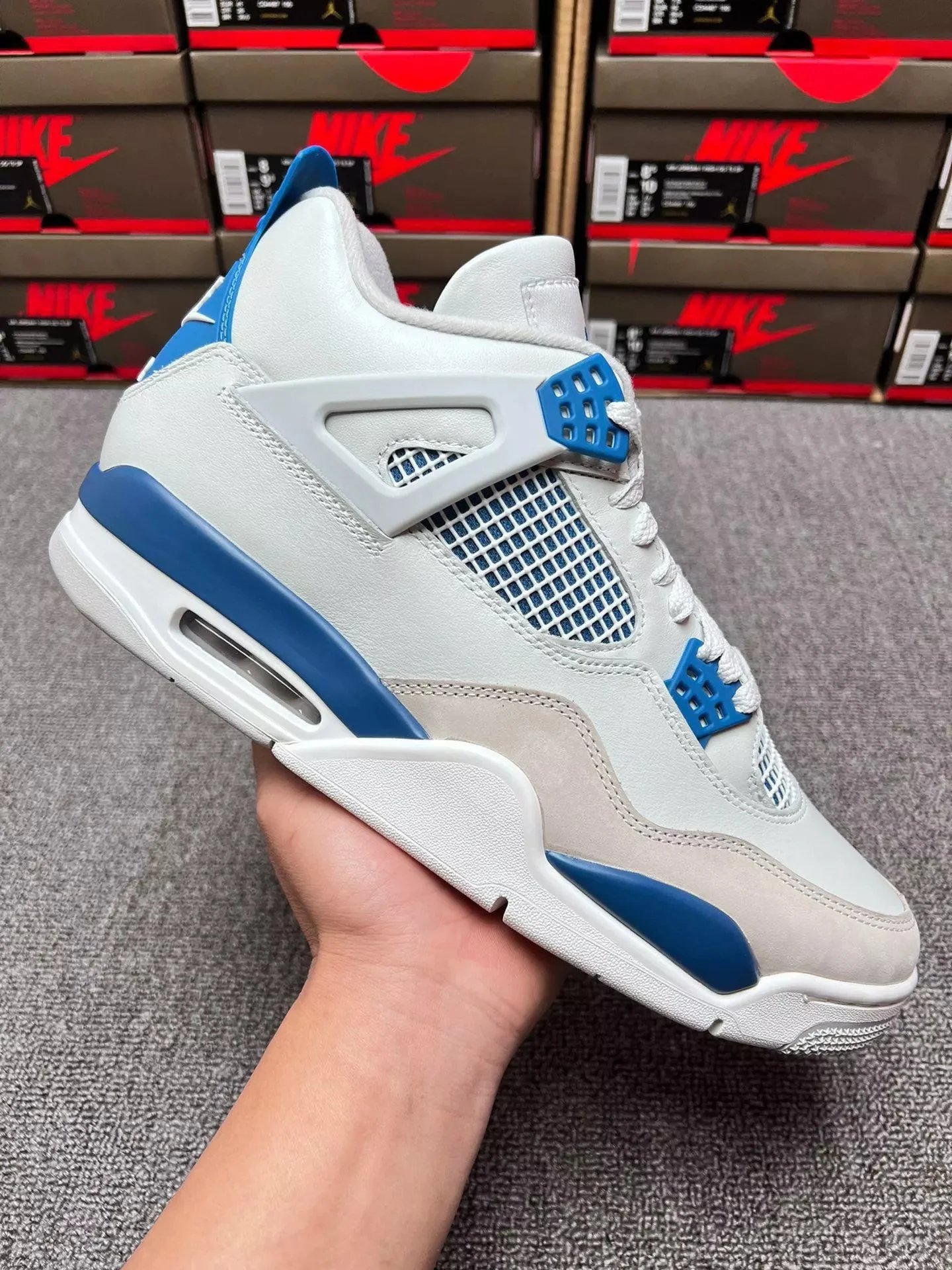 Small Green X AJ4 White Blue FV5029-141