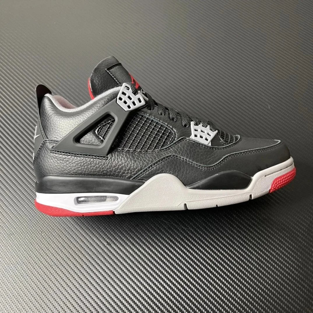 Little Green X Version AJ4 Leather Black Red FV5029-006!