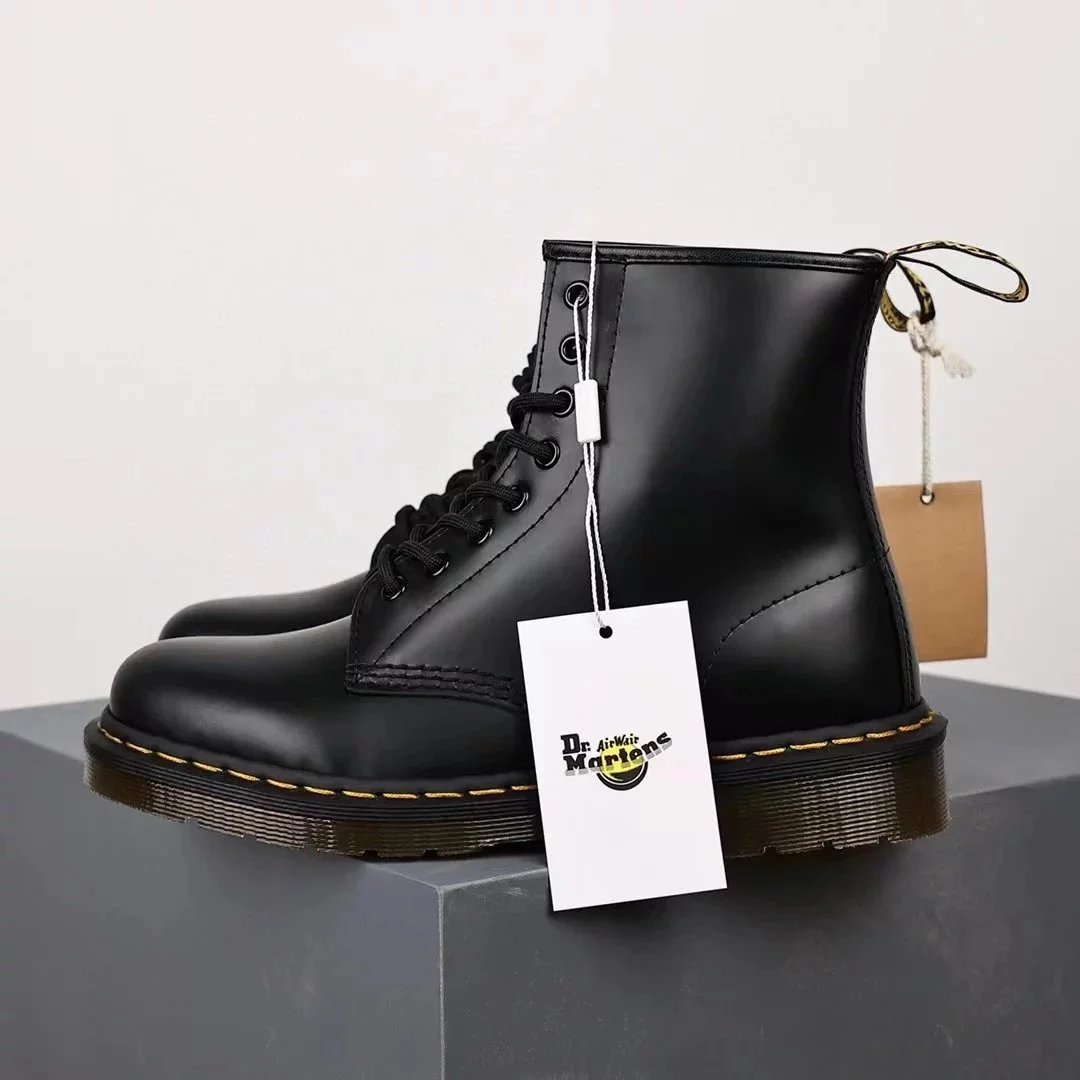 Dr. Martens 1460 Pascal Black Pebbled Leather Boots Martin Boots - 13