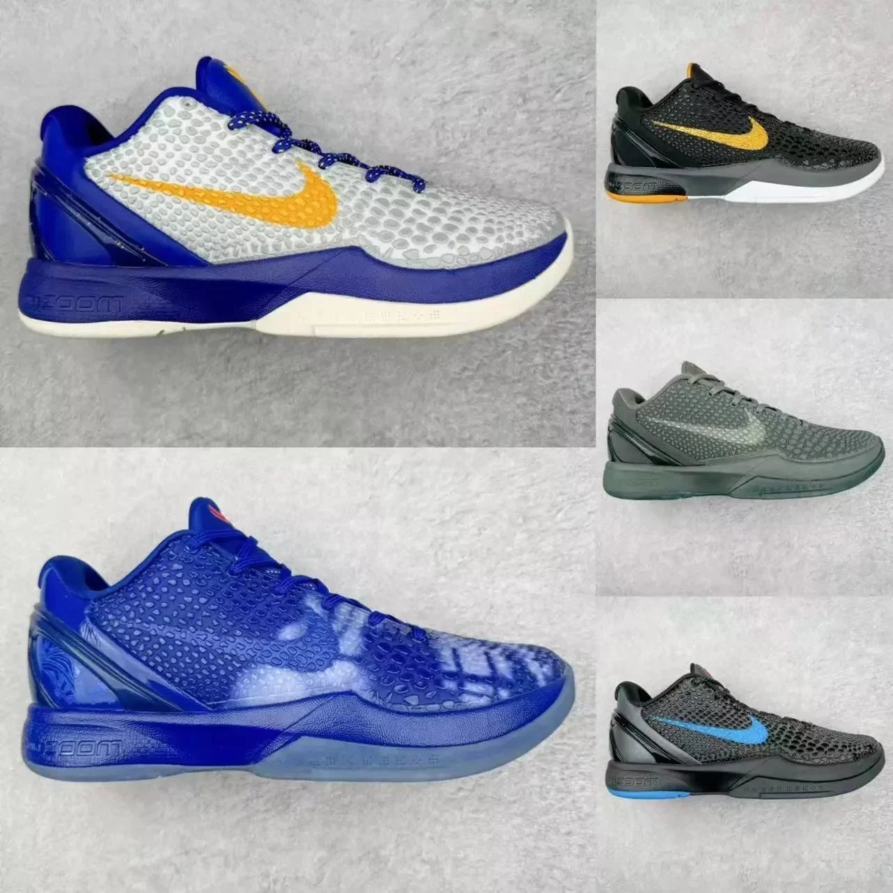 Nike Zoom Kobe 5 Blue White Yellow Basketball Shoes