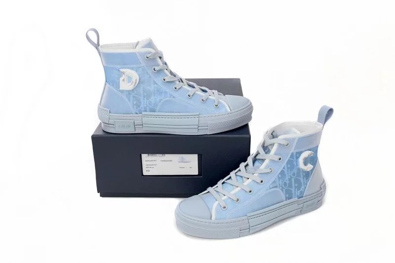 Dior B23 High-Top Sneakers Light Blue - 14