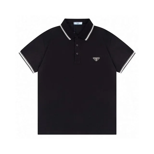 Prada Shirts Short-Sleeve Polo Shirt with Triangle Logo product detail image 6