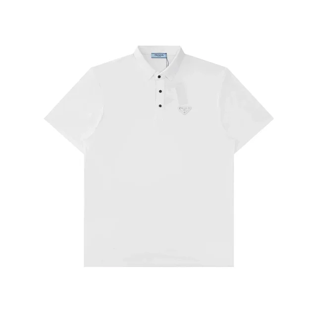 Prada Shirts Short-Sleeve Polo Shirt with Triangle Logo product detail image 9