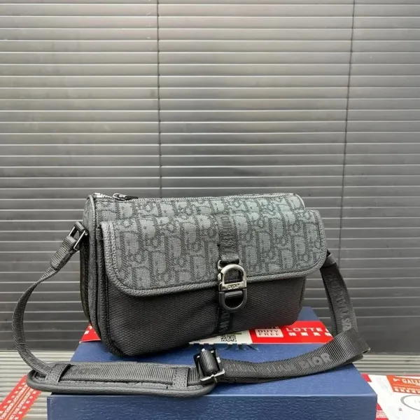 Dior Oblique Monogram Gray Crossbody Bag - 1