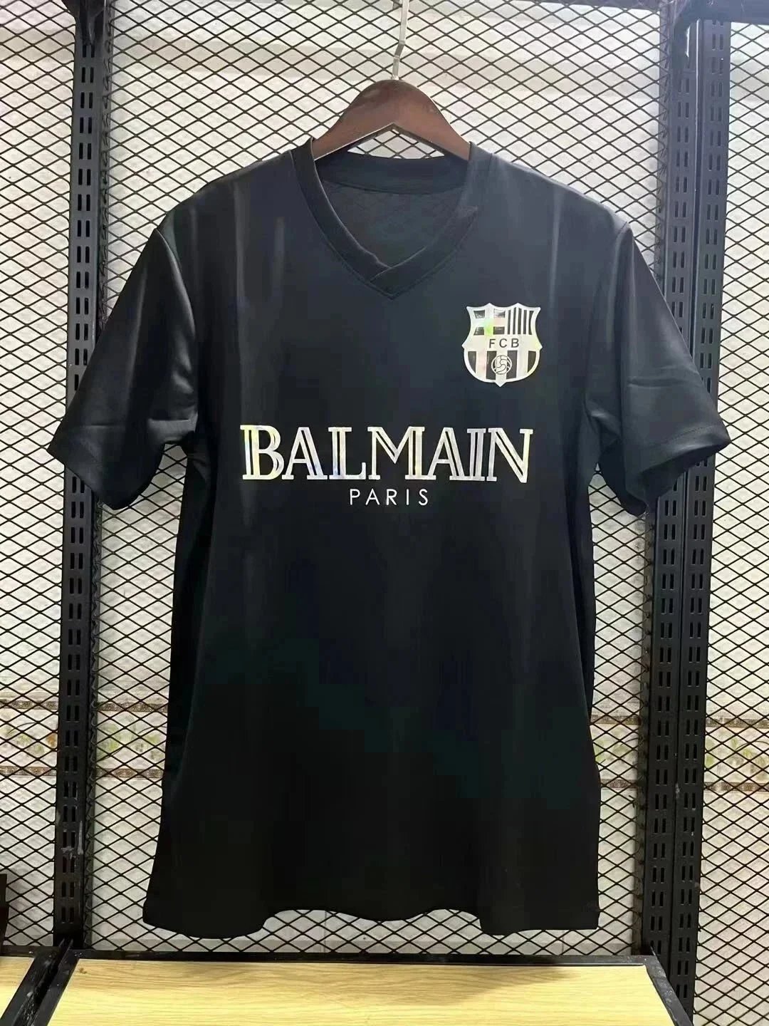 Balmain Balmain Paris Barcelona Black Special Edition Soccer Jersey Black