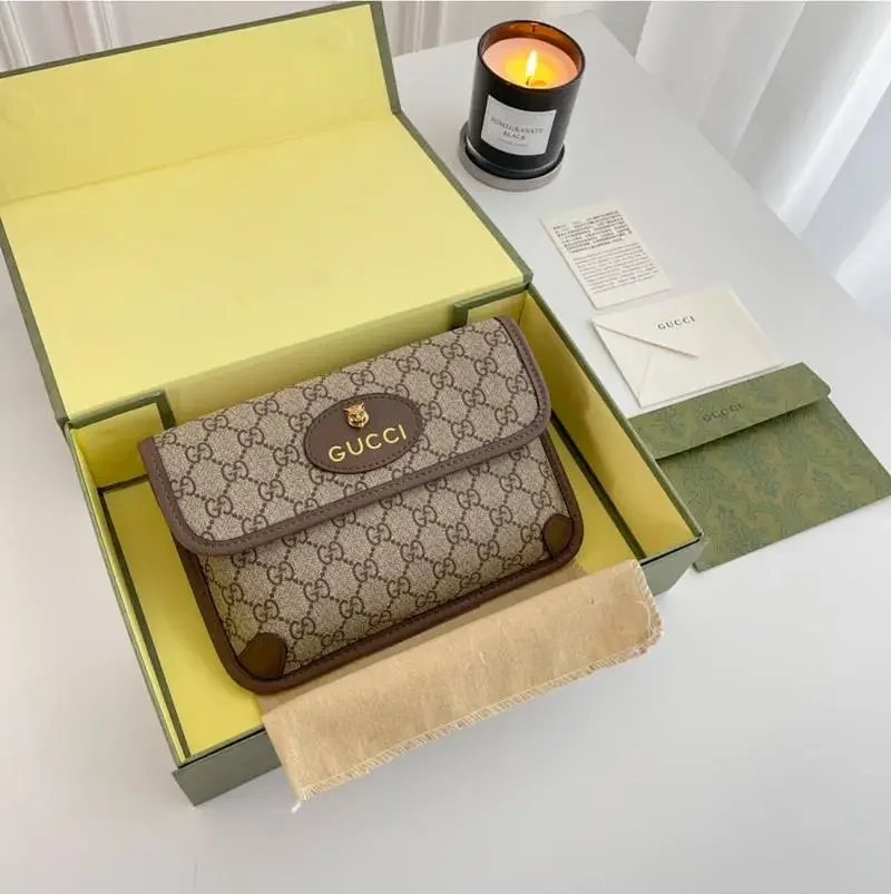Gucci GG Marmont Mini Wallet Beige Monogram Canvas Wallet