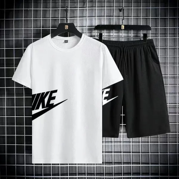 Nike Graphic Logo T-Shirt and Shorts Set White/Black - 4