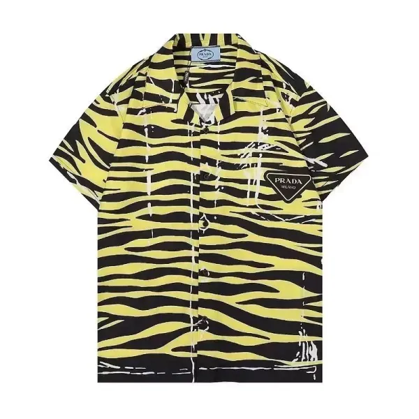Prada Leopard-Print Polo Shirt White - 4