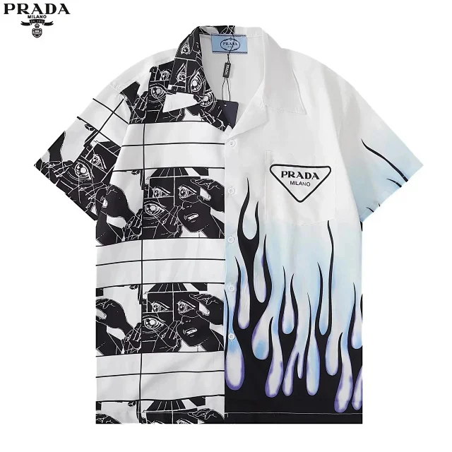 Prada Shirts Short-Sleeve Printed Button-Up Shirt product detail image 4