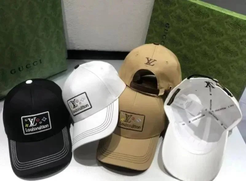 Louis Vuitton Patch Logo Baseball Cap Black White Beige - 4
