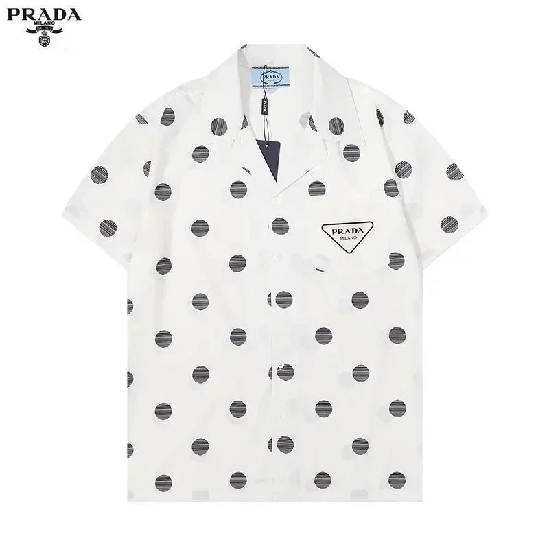 Prada Shirts Short-Sleeve Printed Button-Up Shirt — 18