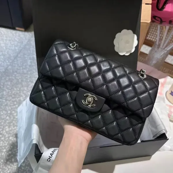 Chanel Classic Flap Bag Black Quilted Leather Shoulder Bag - 1