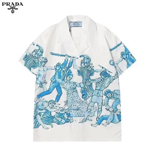 Prada Shirts Short-Sleeve Printed Button-Up Shirt product detail image 9