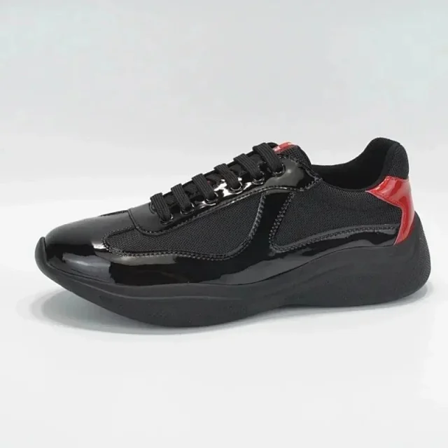 Unbranded Sneakers Low-top lace-up with mesh panels and glossy overlays product detail image 3