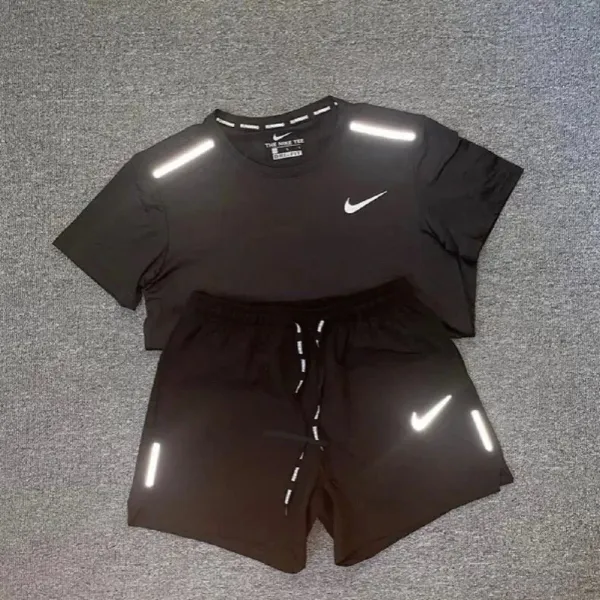 Nike Graphic Logo T-Shirt and Shorts Set White/Black - 6