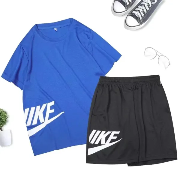 Nike Sportswear Logo Tee and Shorts Set Blue/Black - 1