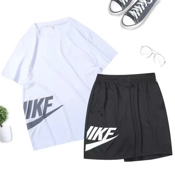 Nike Graphic Logo T-Shirt and Shorts Set White/Black - 1
