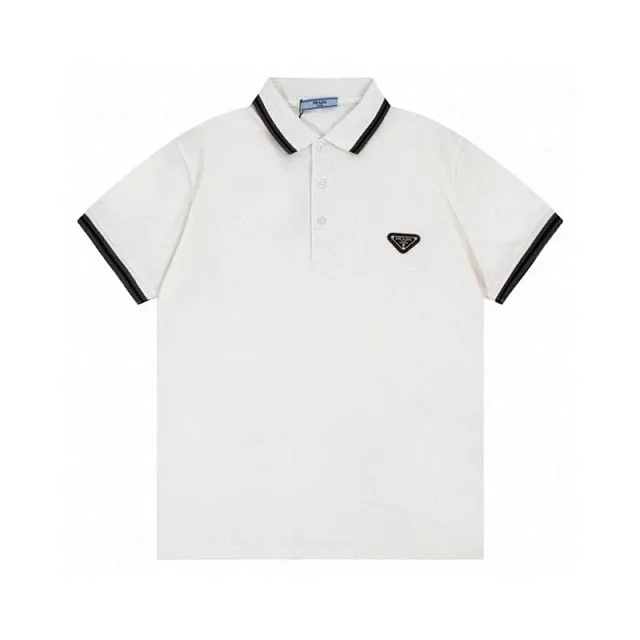 Prada Shirts Short-Sleeve Polo Shirt with Triangle Logo product detail image 5