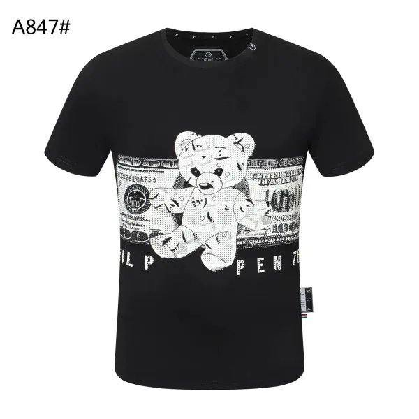Philipp Plein Bear Money Print Black T-Shirt - 1
