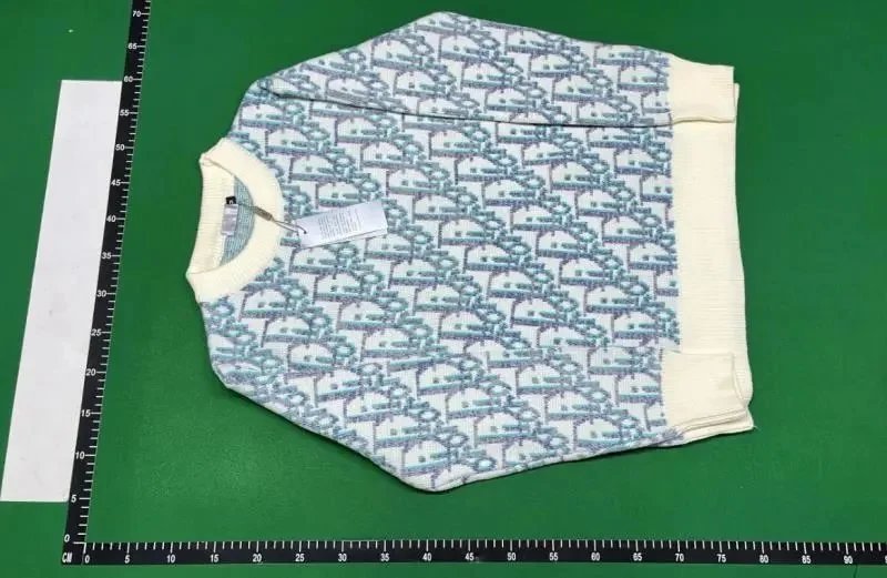 Dior Oblique Monogram Knit Sweater in Cream and Blue product photo 3