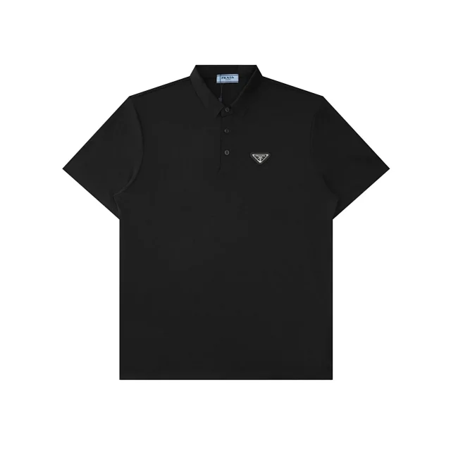 Prada Shirts Short-Sleeve Polo Shirt with Triangle Logo product detail image 7