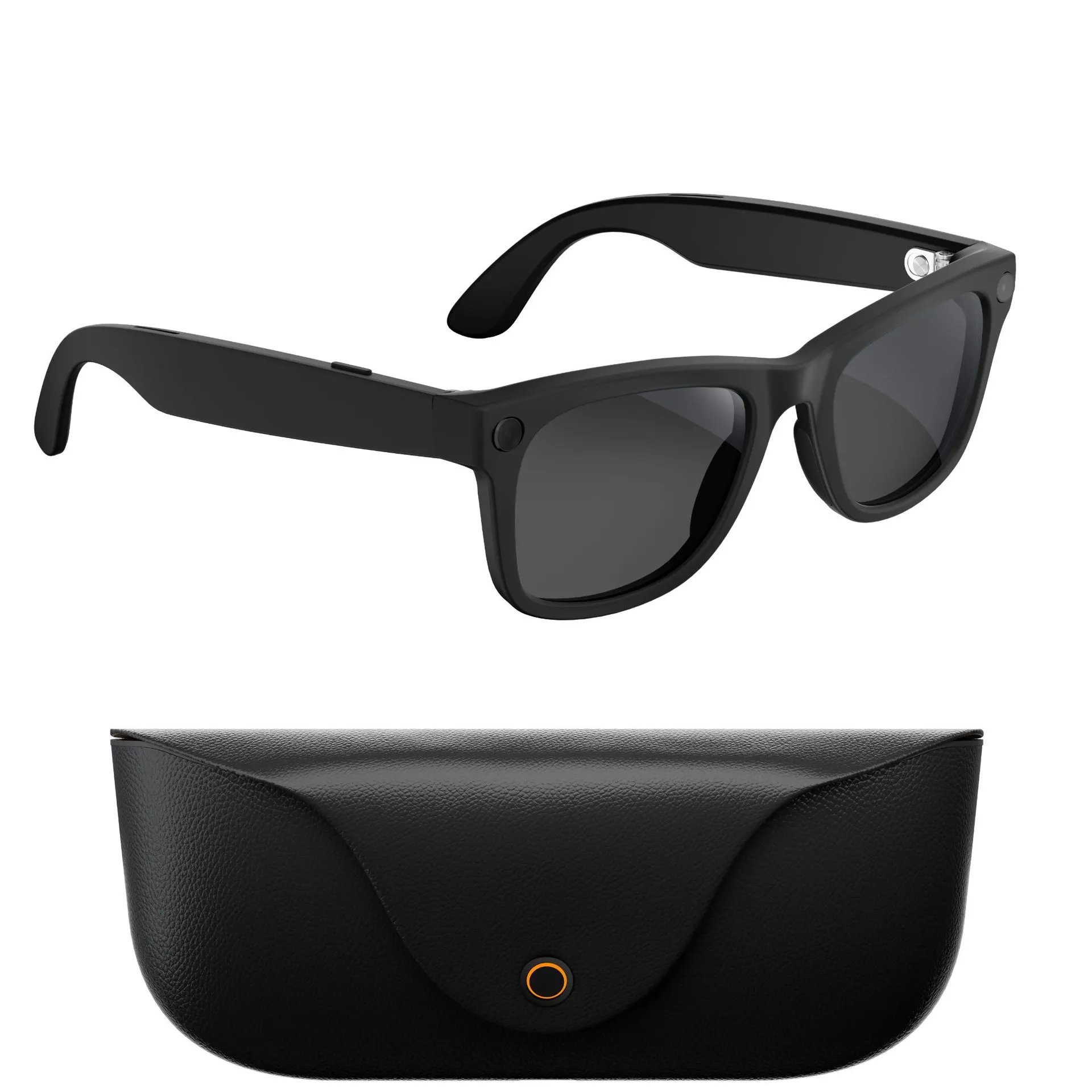 Unbranded Square-Frame Plastic Smart Sunglasses Black Black