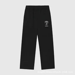 thumbnail for Parisian monogram print loose casual sports terry trousers straight leg trousers for men and women