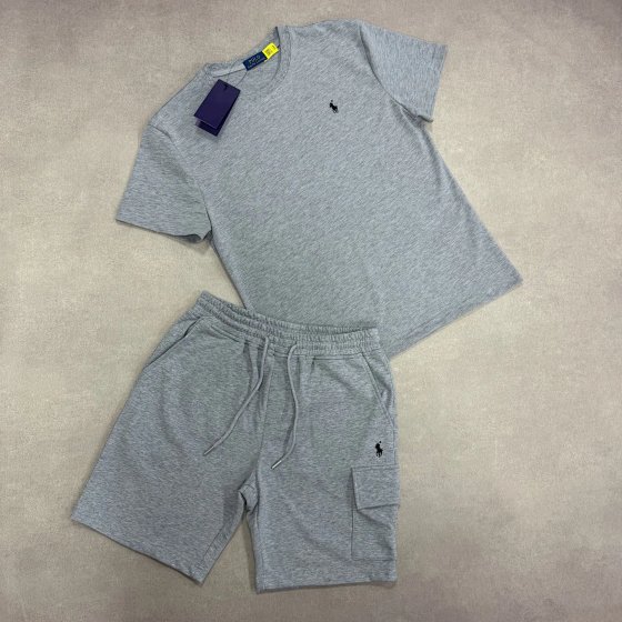 New Cross border RL Pony Shorts Short Sleeve Set Men's Casual T-shirt Shorts Loose Embroidered Sports Shorts Trendy
