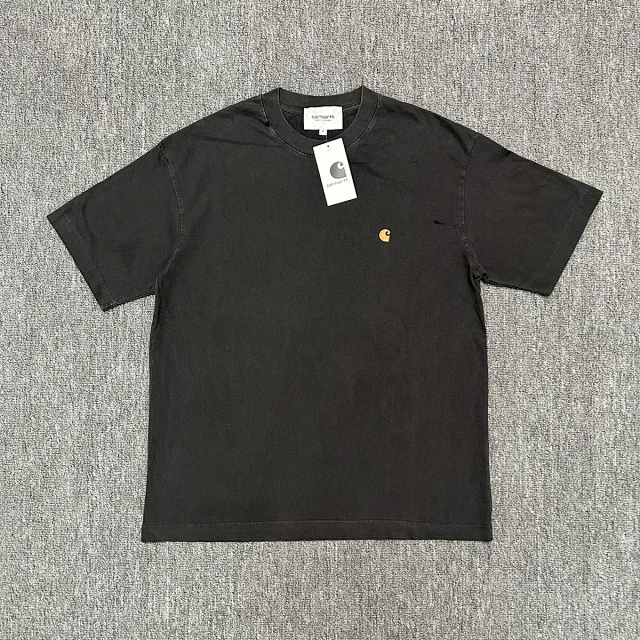Carhartt T-Shirts Washed crew-neck T-shirt with embroidered chest logo product detail image 2