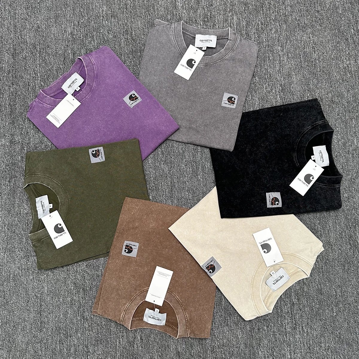 Carhartt T-Shirts Washed crew-neck T-shirt with embroidered chest logo image 4