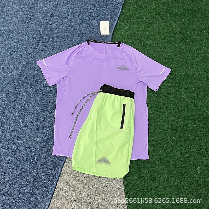 Nike Matching Sets Trail short-sleeve T-shirt and zip-pocket shorts set image 3