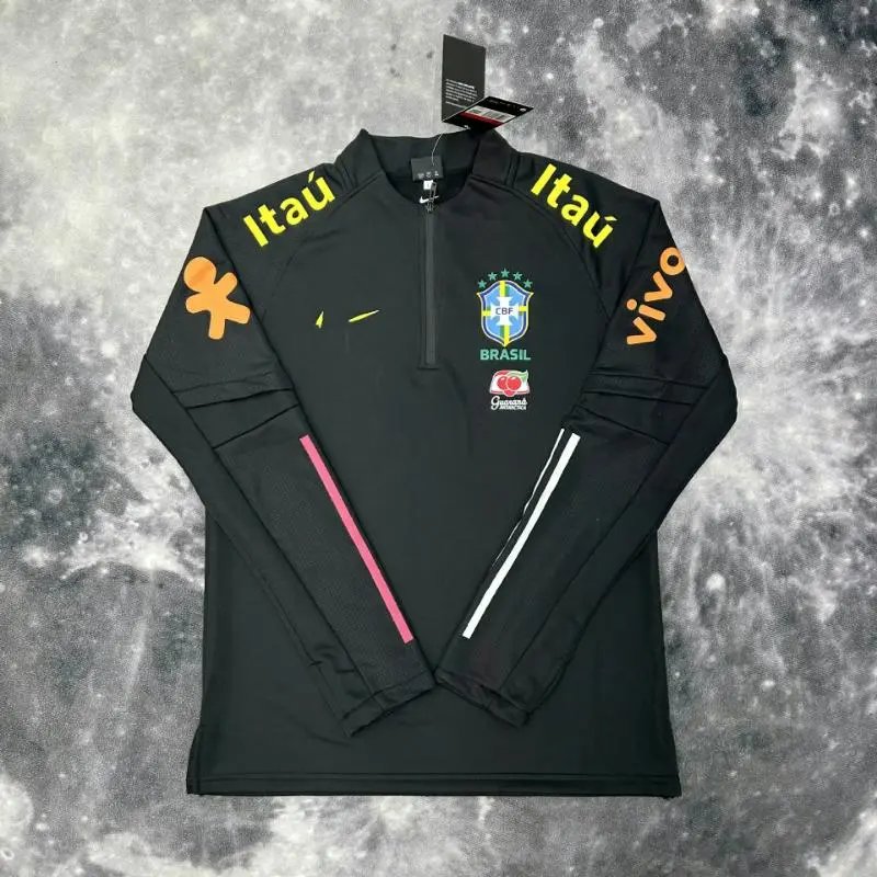 Brazil Half-Zip Small Logo Black