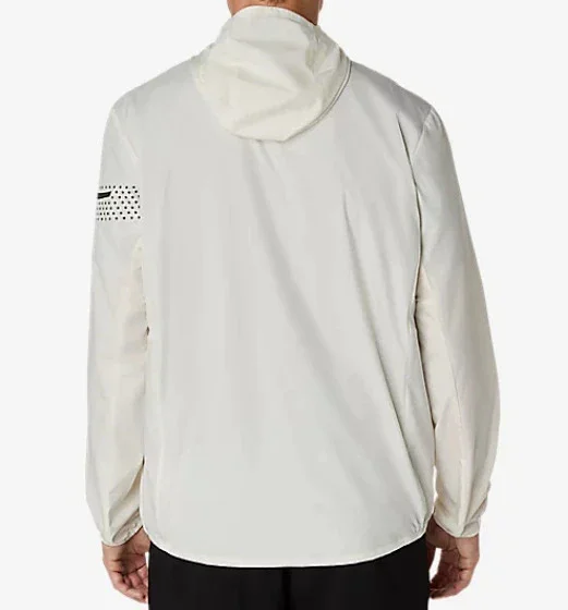 ASICS Jackets Hooded full-zip windbreaker jacket with contrast zipper and dotted sleeve graphic product detail image 5