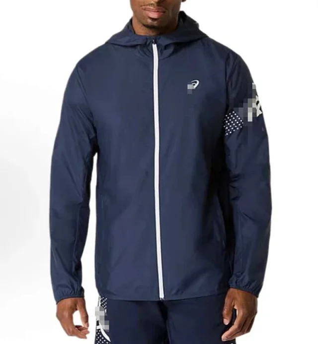 ASICS Jackets Hooded full-zip windbreaker jacket with contrast zipper and dotted sleeve graphic product detail image 6