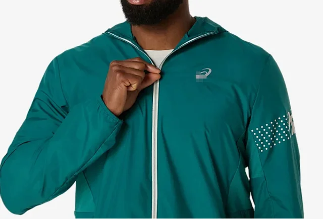 ASICS Jackets Hooded full-zip windbreaker jacket with contrast zipper and dotted sleeve graphic product detail image 7