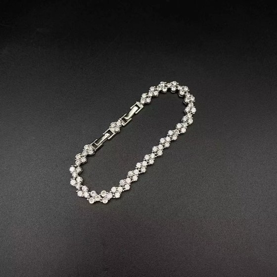 Bracelet Zircon Crystal 925s Pure Silver Bracelet Ins Popular Style