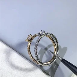 thumbnail for 家单钻ETINCELLE小冰糖排钻戒指 18K V金工艺cnc镀金不掉色网红热门款式最高版本G验证